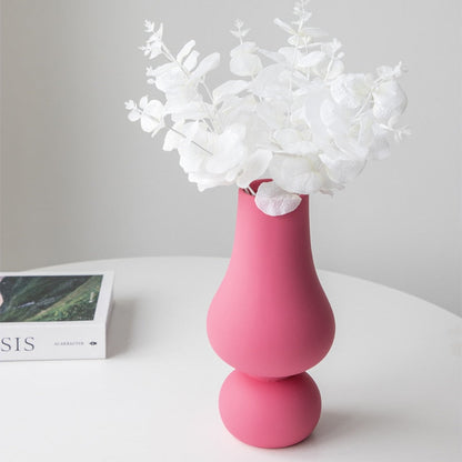 Fuchsia Abstract Ceramic Vase – Elegant Pink Decorative Vase with Glazed Finish and Modern Design 7