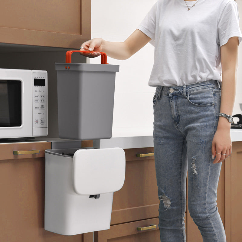 Hanging Trash Can - Convenient Dual-Access Lid & Space-Saving Design 1