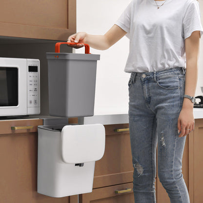 Hanging Trash Can - Convenient Dual-Access Lid & Space-Saving Design 1