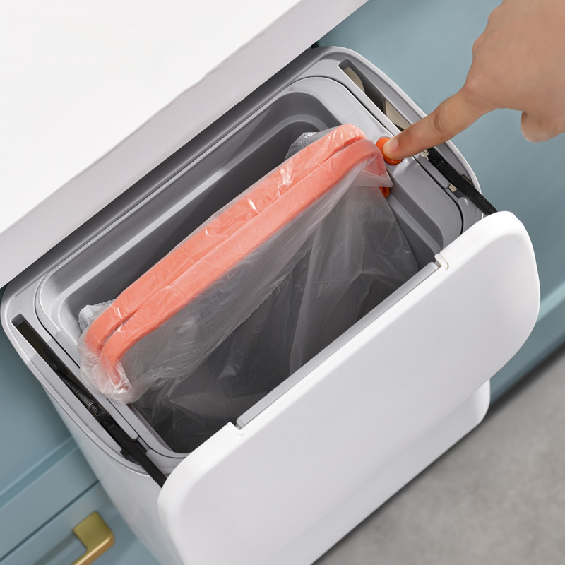 Hanging Trash Can - Convenient Dual-Access Lid & Space-Saving Design 5