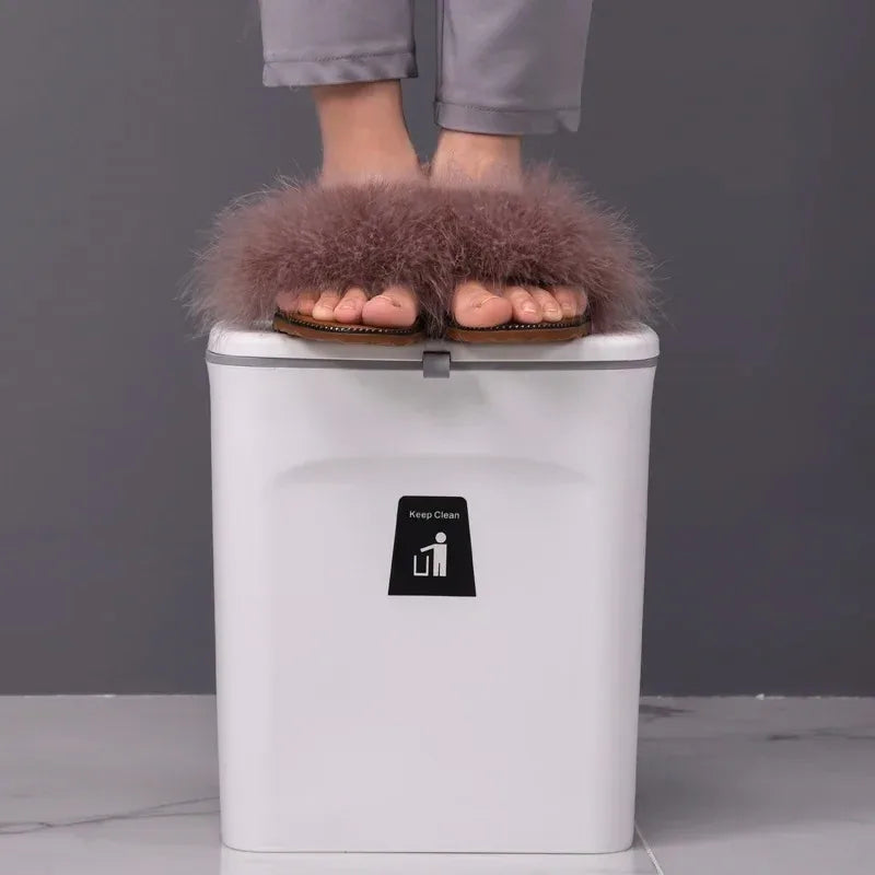 Hanging Trash Can - Convenient Dual-Access Lid & Space-Saving Design 8