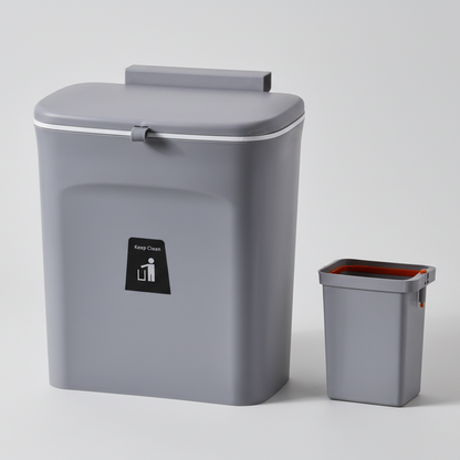 Hanging Trash Can - Convenient Dual-Access Lid & Space-Saving Design 9