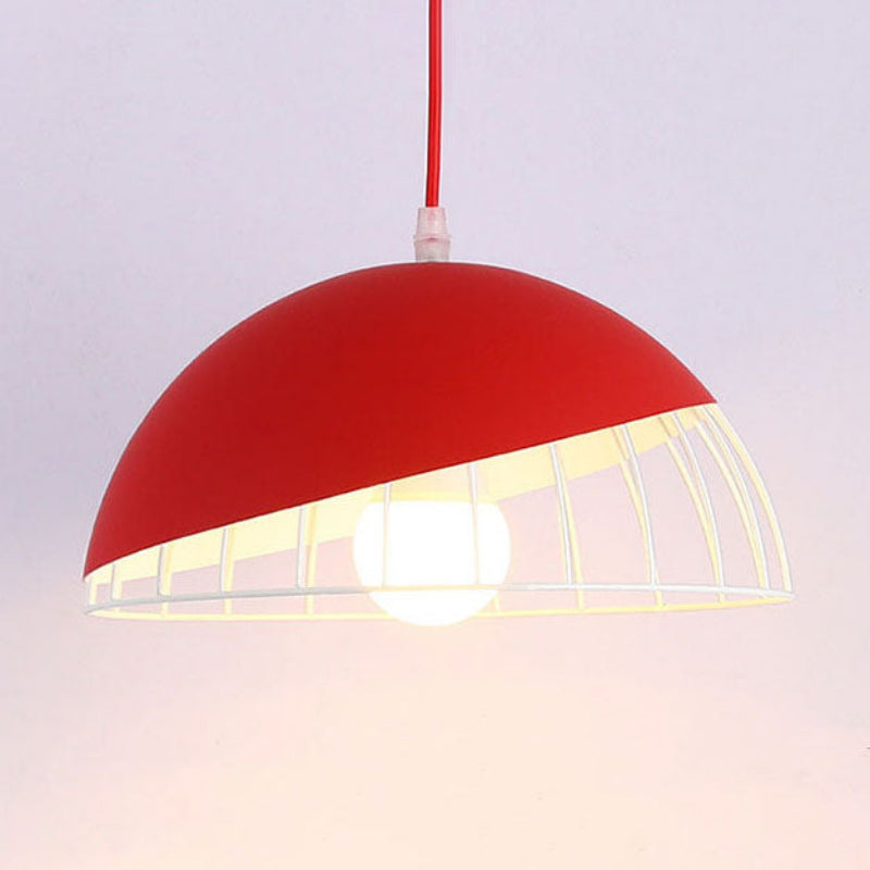 Modern Aluminum Dome Cage Pendant Light for Kitchen and Living Room – Adjustable Height Hanging Light Fixture 10