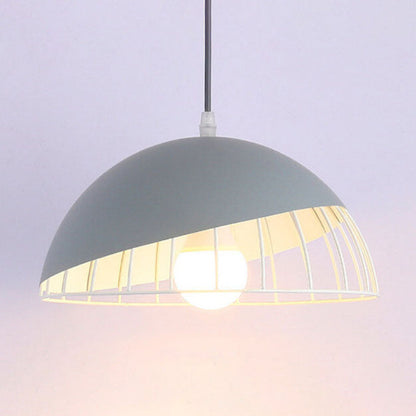 Modern Aluminum Dome Cage Pendant Light for Kitchen and Living Room – Adjustable Height Hanging Light Fixture 12