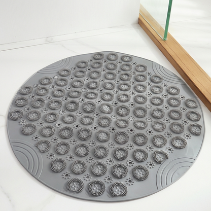 Non-Slip Circle Shower Bath Mat with Textured Surface for Safety – 21.6" Diameter Bathroom Mat