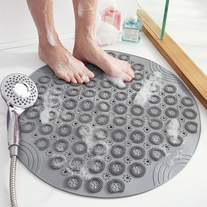 Non-Slip Circle Shower Bath Mat with Textured Surface for Safety – 21.6 Diameter Bathroom Mat 0