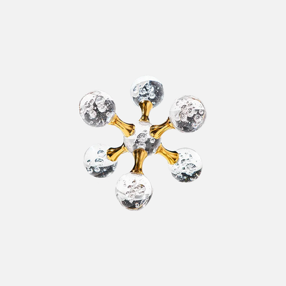 Paperweight Glass Metal Bubble Glass Star Design Gold Decorative Desk Ornament 01