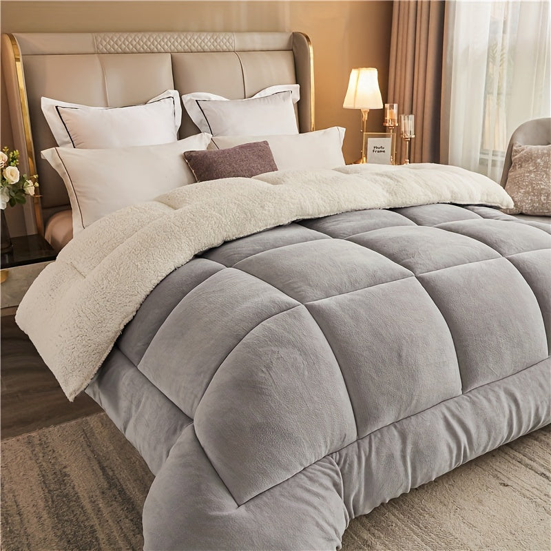 Reversible Triple-Layer Quilt – Warm, Breathable Polyester Blanket for Year-Round Comfort in Blue, Pink, Grey 8