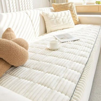 Sofa Cover Ultra Plush Fabric Non Slip Machine Washable Universal Fit Sofa Protector 04