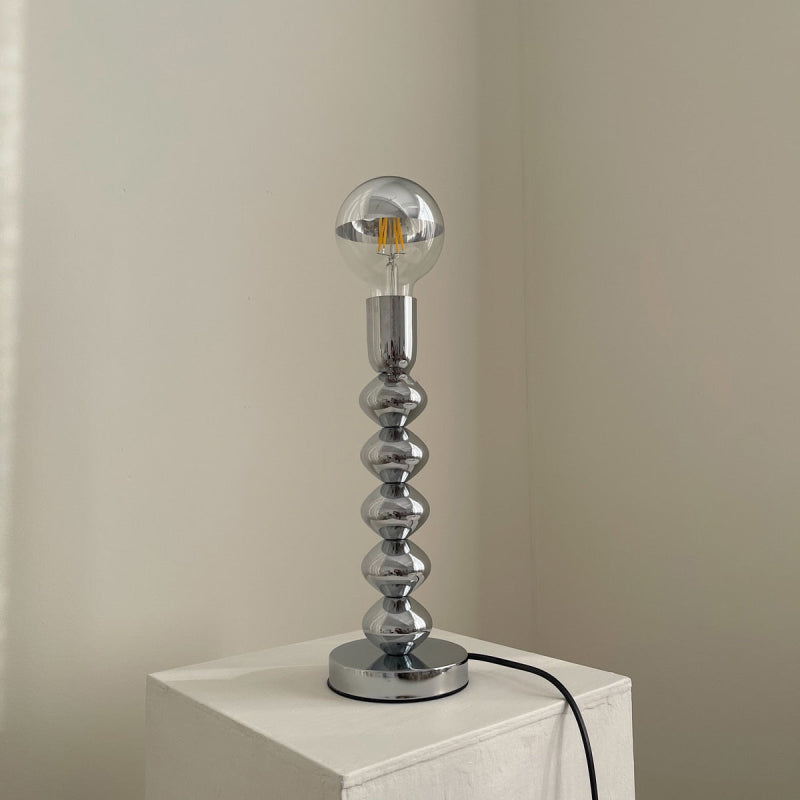 Stylish Chrome Desk Lamp – Small Glass Table Lamp with Push Button Switch, LED Compatible for Modern Workspaces 7