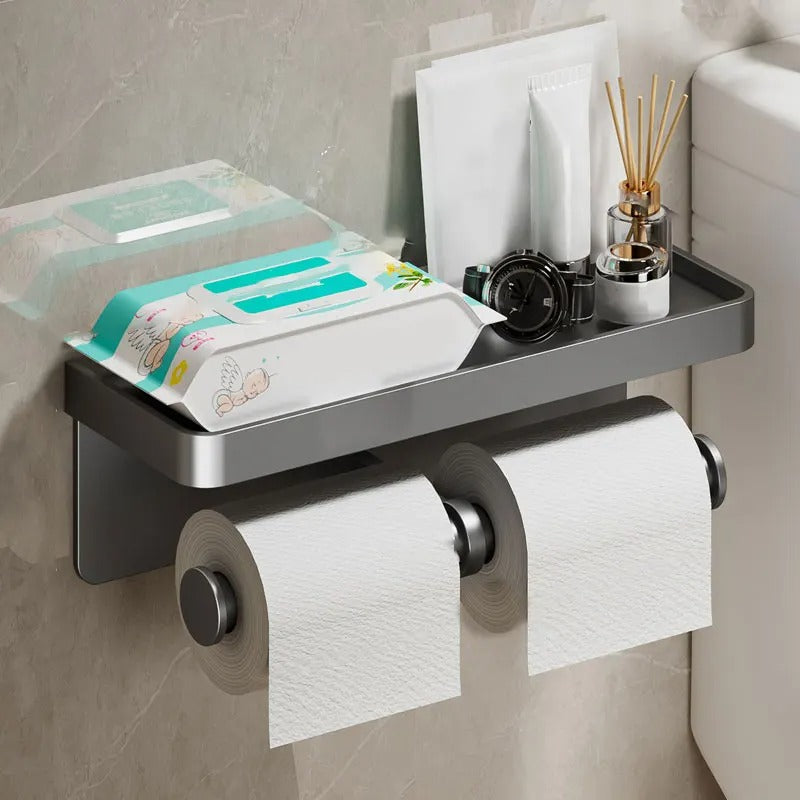 Wall-Mounted Toilet Paper Holder Stand - Space-Saving & Modern Design 1