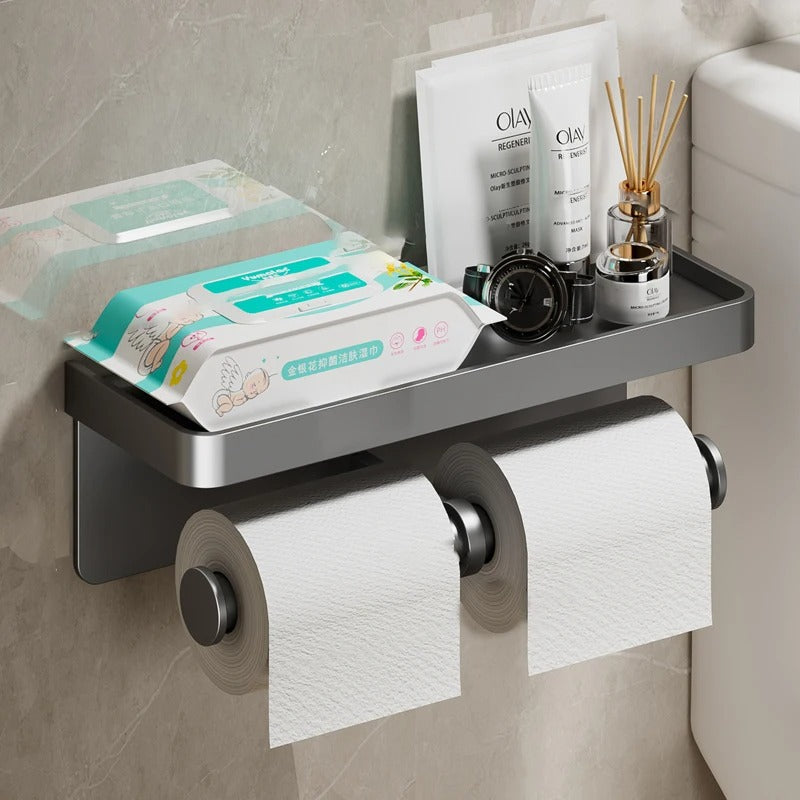 Wall-Mounted Toilet Paper Holder Stand - Space-Saving & Modern Design 9