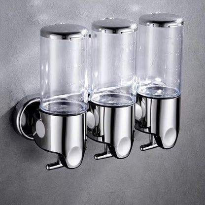 Wall Mounted Soap Dispenser Set - 3 Chamber Hand Soap and Shampoo Storage, Modern Design for Kitchen and Bathroom 5