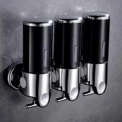Wall Mounted Soap Dispenser Set - 3 Chamber Hand Soap and Shampoo Storage, Modern Design for Kitchen and Bathroom 6